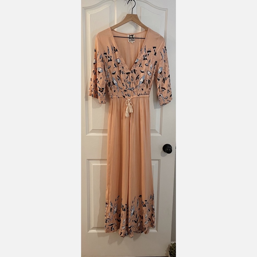 Jaase Light Pink Boho Floral Jumpsuit Romper